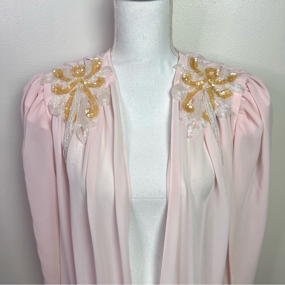 Vintage 80s Patra Sheer Pink Open Robe - Picture 8 of 11